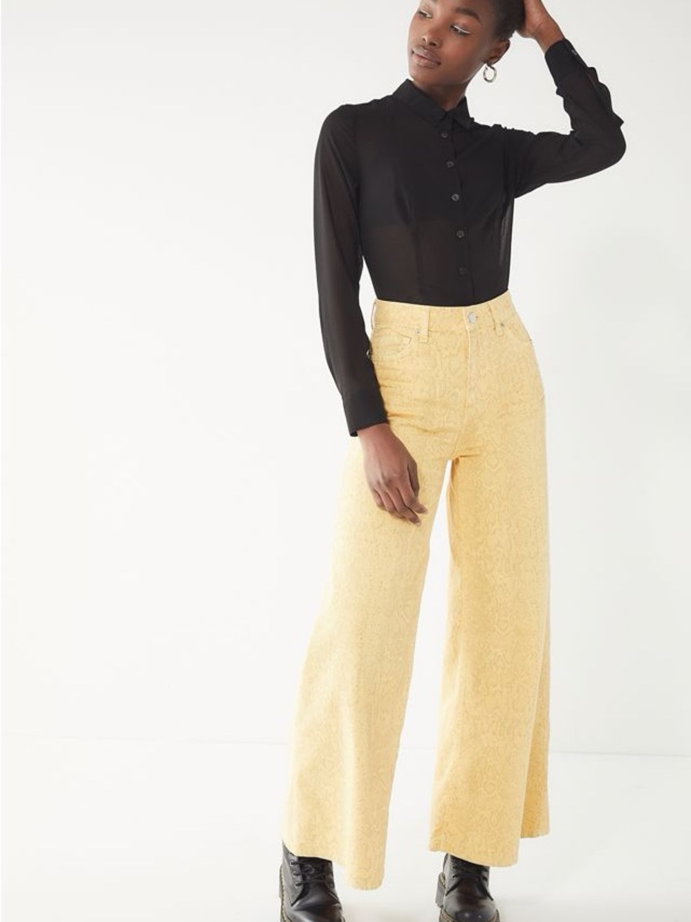 BDG Yellow Textured High-Waist Pants
